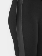 Long Tall Sally Black Ponte Leggings with PU Stripe - Image 4 of 4