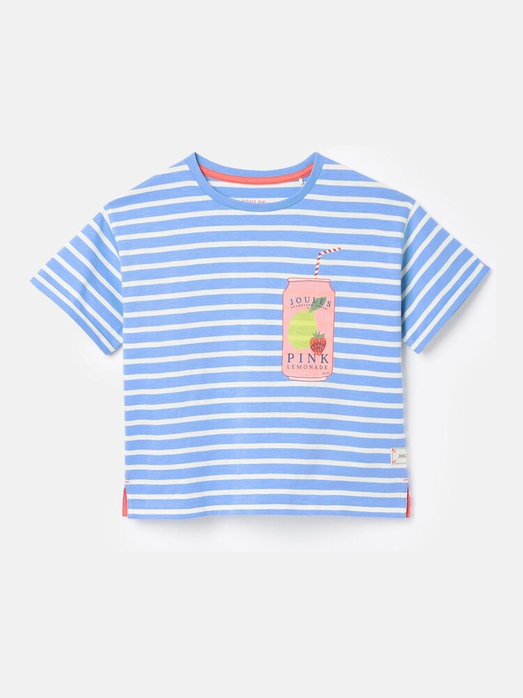 Joules Girls' Fun Days Blue Short Sleeve Graphic T-shirt - Image 1 of 5