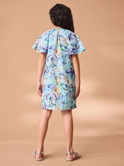 Purple/Blue Butterfly Print Ocassion Dress (1.5-16yrs) - Image 3 of 7