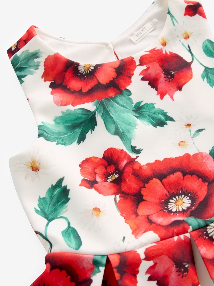 Rot/Weiß/Blumenmuster - Kleid mit Zierausschnitt aus Scuba-Stoff für besondere Anlässe (1.5–16 J.) - Bild 7 von 7 Rot/Weiß/Blumenmuster - Kleid mit Zierausschnitt aus Scuba-Stoff für besondere Anlässe (1.5–16 J.) - Bild 7 von 7