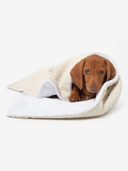 Lords and Labradors Ivory Dog & Puppy Boucle Blanket - Image 1 of 6