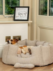 Lords and Labradors Mink Brown High Sided Boucle Dog Bed - Image 1 of 3