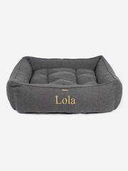 Lords and Labradors Grey Bouclé Box Dog Bed - Image 4 of 4