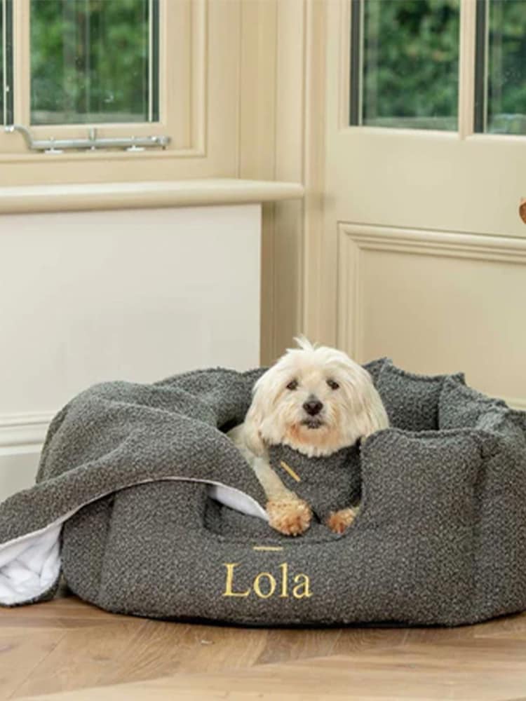 Lords and Labradors Grey High Sided Boucle Dog Bed - Image 2 of 4