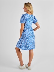 JoJo Maman Bébé Blue Multi Print Maternity & Nursing Dress - Image 2 of 5