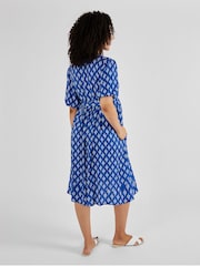 JoJo Maman Bébé Navy Batik Print Summer Maternity Dress - Image 3 of 5