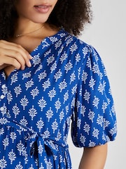 JoJo Maman Bébé Navy Batik Print Summer Maternity Dress - Image 5 of 5