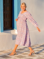 JoJo Maman Bébé Umstands-/Stillmode Maxikleid mit Blousonärmeln - Bild 5 von 5