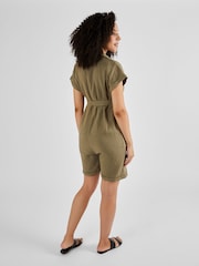 JoJo Maman Bébé Khaki Cotton Maternity Playsuit - Image 2 of 5