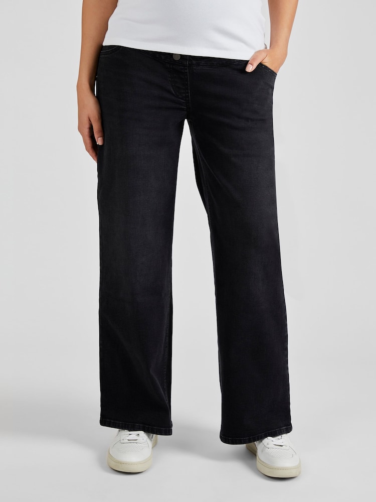 JoJo Maman Bébé Black Wide Leg Maternity Denim Jeans - Image 1 of 4