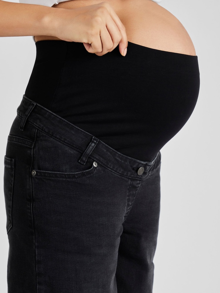JoJo Maman Bébé Black Wide Leg Maternity Denim Jeans - Image 4 of 4