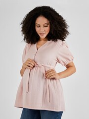 JoJo Maman Bébé Rose Pink Textured Maternity Blouse - Image 1 of 5