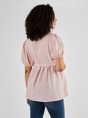 JoJo Maman Bébé Rose Pink Textured Maternity Blouse - Image 2 of 5