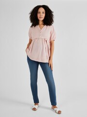 JoJo Maman Bébé Rose Pink Textured Maternity Blouse - Image 3 of 5