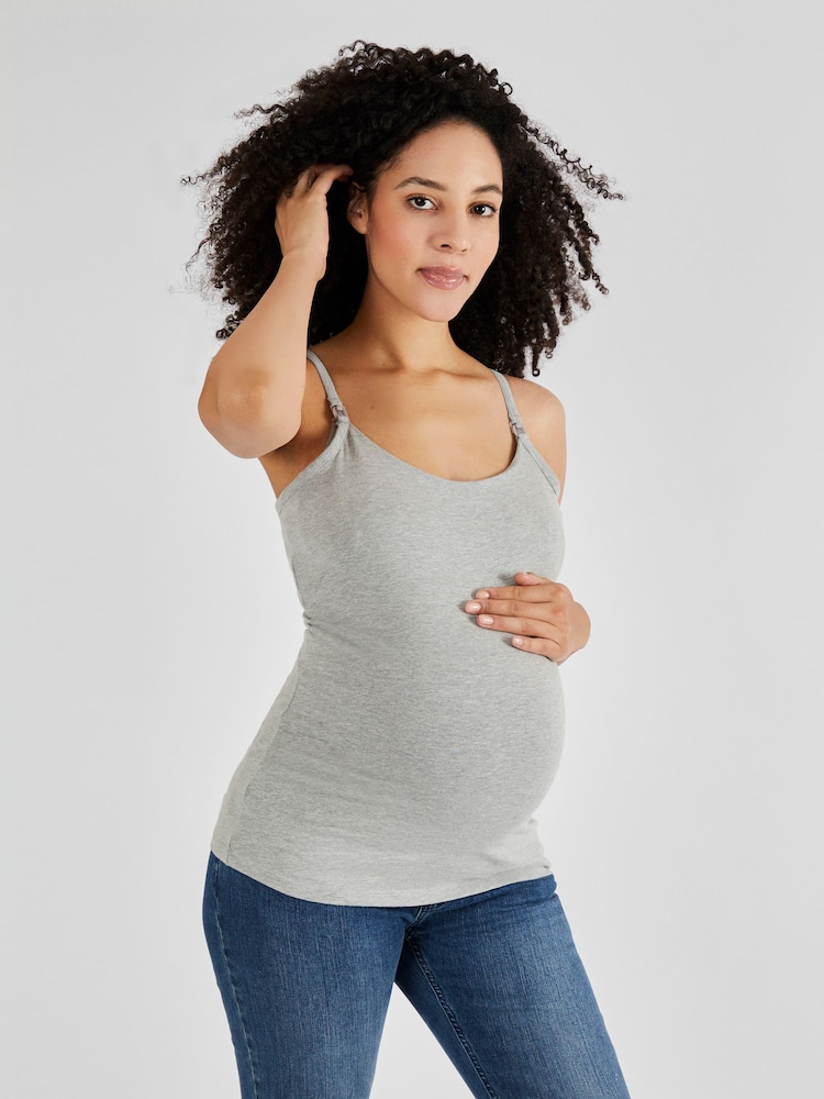 JoJo Maman Bébé Grey Maternity & Nursing Vest - Image 1 of 4 JoJo Maman Bébé Grey Maternity & Nursing Vest - Image 1 of 4
