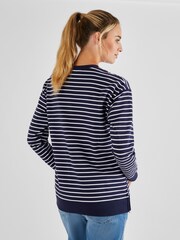 JoJo Maman Bébé Navy White Stripe Maternity & Nursing Sweatshirt - Image 2 of 4