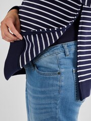JoJo Maman Bébé Navy White Stripe Maternity & Nursing Sweatshirt - Image 4 of 4
