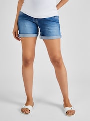 JoJo Maman Bébé Light Wash Denim Maternity Shorts - Image 1 of 4