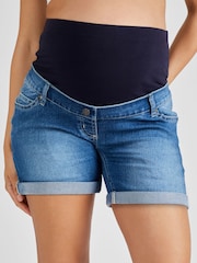 JoJo Maman Bébé Light Wash Denim Maternity Shorts - Image 4 of 4