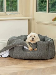 Lords and Labradors Grey Dog & Puppy Boucle Blanket - Image 2 of 4