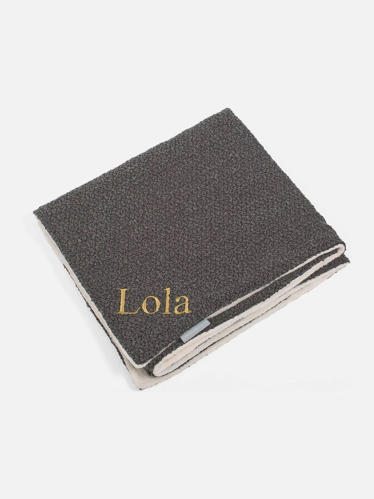 Lords and Labradors Grey Dog & Puppy Boucle Blanket - Image 4 of 4