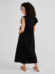 JoJo Maman Bébé Black Broderie Maternity Maxi Dress - Image 2 of 5