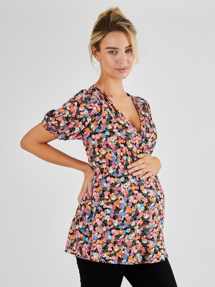 JoJo Maman Bébé Multi Floral Print Maternity Blouse - Image 1 of 5