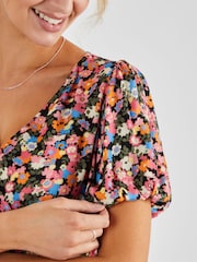 JoJo Maman Bébé Multi Floral Print Maternity Blouse - Image 4 of 5