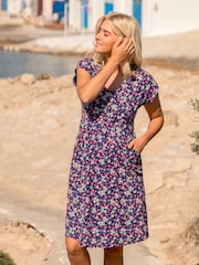Rosa/Blau/Weiss geblümt - Jojo Maman Bébé Umstands- & Stillmode Tunikakleid - Bild 5 von 5