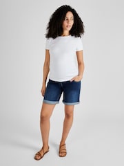 JoJo Maman Bébé Indigo Blue Denim Maternity Shorts - Image 3 of 4