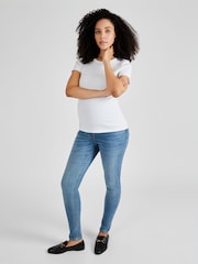 JoJo Maman Bébé Light Wash Blue Super Skinny Maternity Denim Jeans - Image 3 of 4