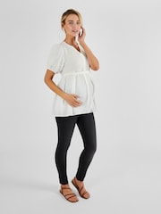 JoJo Maman Bébé Cream Textured Maternity Blouse - Image 3 of 4