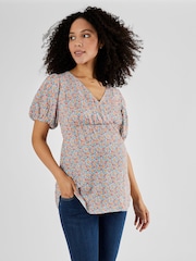 JoJo Maman Bébé Cream Fruit Print Maternity Blouse - Image 1 of 4
