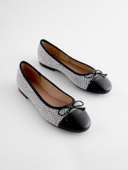 Black/White Extra Wide Fit Forever Comfort® Ballerinas Shoes - Image 1 of 5