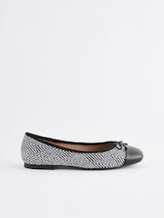 Black/White Extra Wide Fit Forever Comfort® Ballerinas Shoes - Image 2 of 5