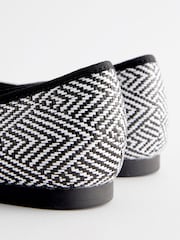 Black/White Extra Wide Fit Forever Comfort® Ballerinas Shoes - Image 3 of 5