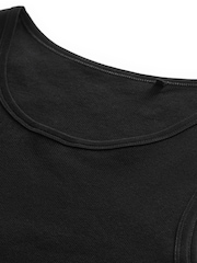 Black Ribbed 5 Pack 100% Cotton Vests 5 Pack - Image 4 of 4