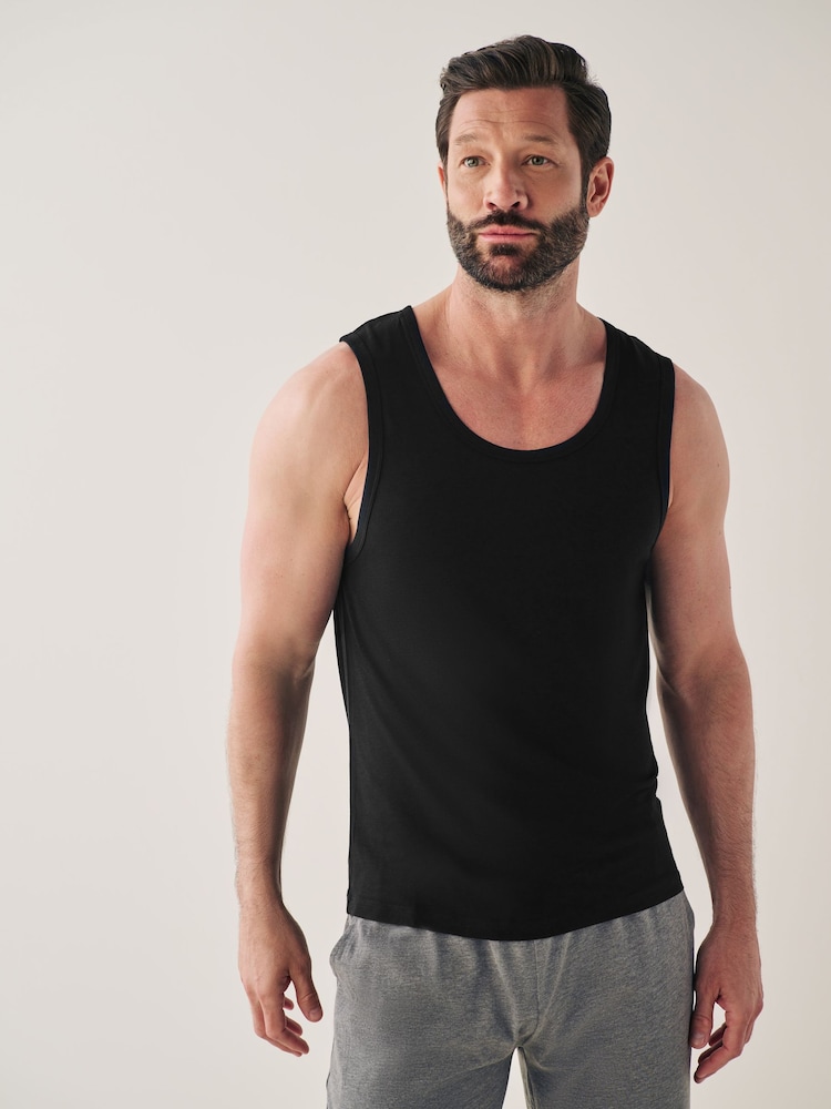 Black 2 Pack Signature Bamboo Vests - Image 1 of 9
