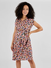 JoJo Maman Bébé Multi Floral Maternity Shirt Dress With Tie - Image 1 of 5