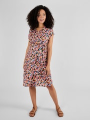 JoJo Maman Bébé Multi Floral Maternity Shirt Dress With Tie - Image 2 of 5
