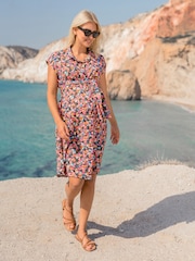 JoJo Maman Bébé Multi Floral Maternity Shirt Dress With Tie - Image 5 of 5