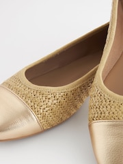 Natural/Gold Extra Wide Fit Forever Comfort® Ballerinas Shoes - Image 2 of 3