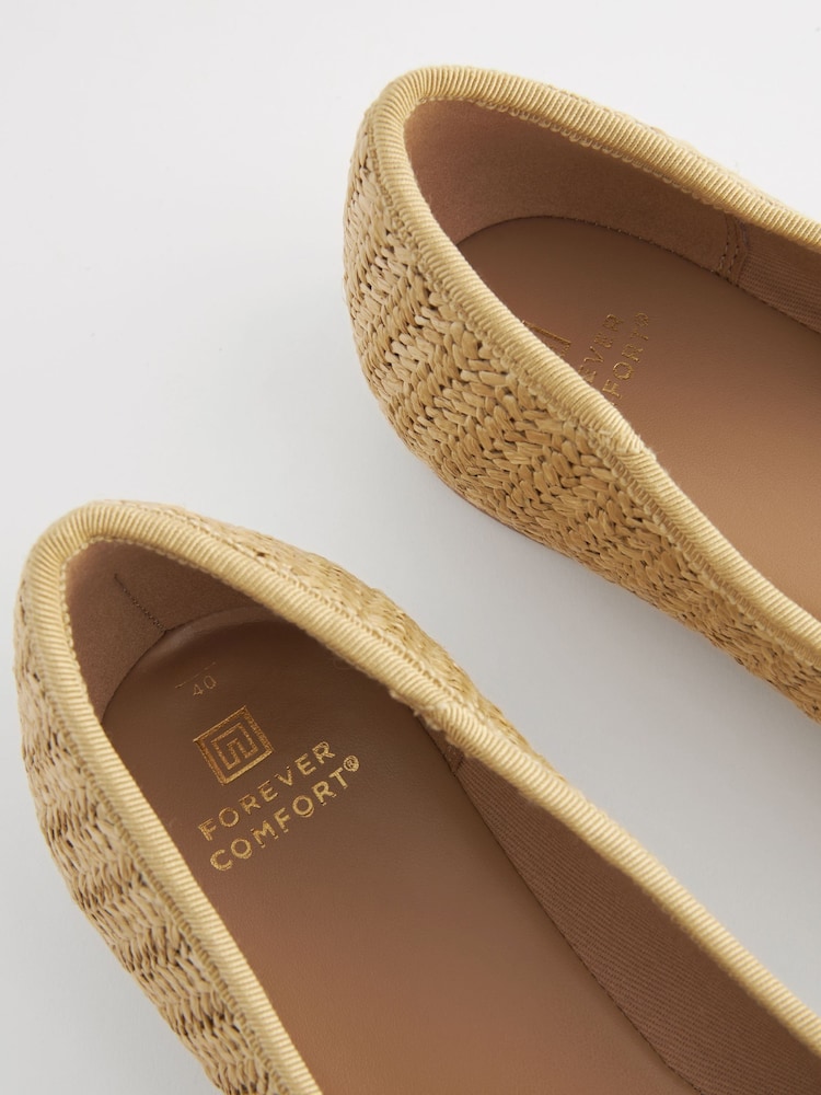 Natural/Gold Extra Wide Fit Forever Comfort® Ballerinas Shoes - Image 3 of 3