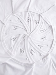 Vit - Vanlig passform 100% bomull V-ringning T-shirt i lager 10 Förp - Bild 3 av 7