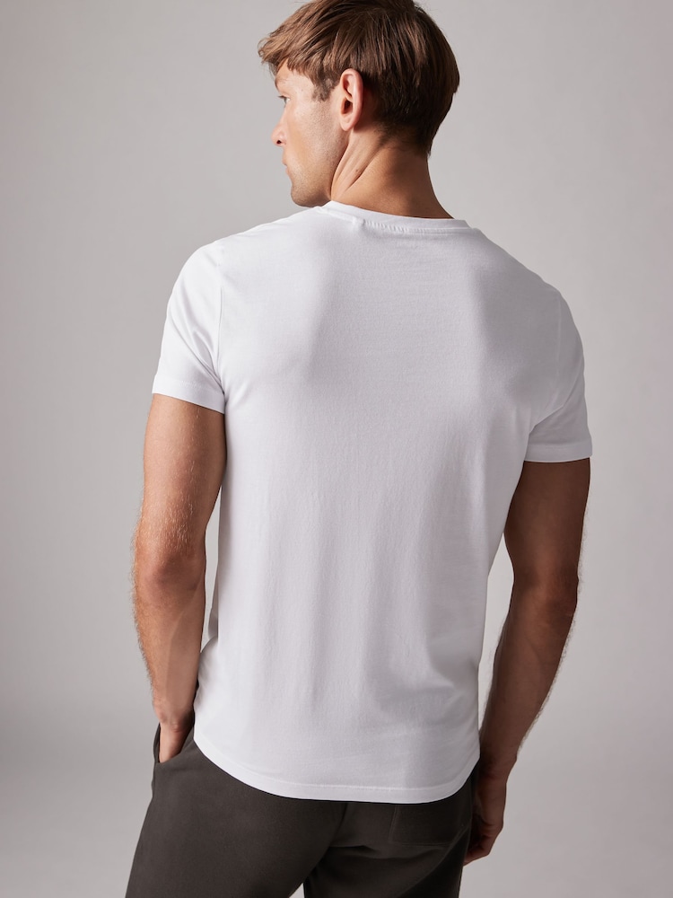 White Regular Fit 100% Cotton V-Neck Layering T-Shirts 10 Pack - Image 6 of 7