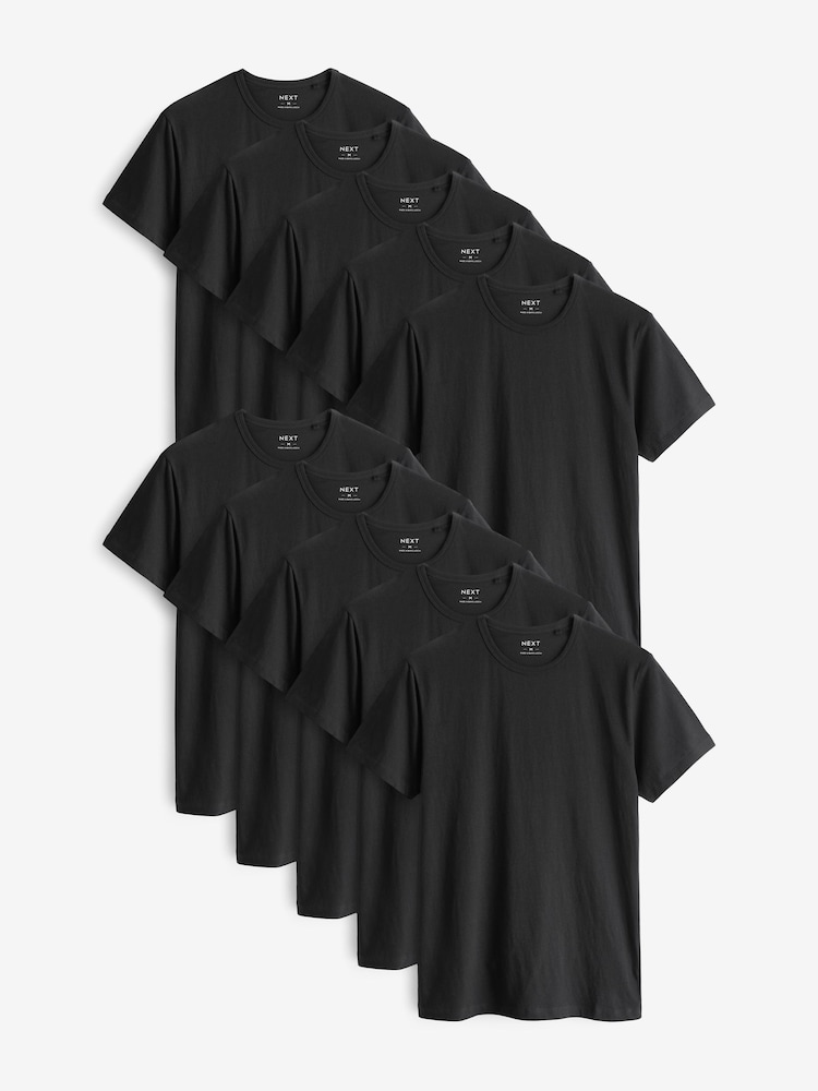 Black Slim Fit 100% Cotton Layering T-Shirt - Image 1 of 5