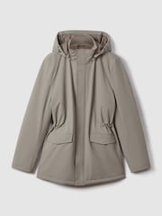 Reiss Taupe Dublin Water Repellent Removable Hooded Coat - Image 2 of 10