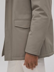 Reiss Taupe Dublin Water Repellent Removable Hooded Coat - Image 4 of 10