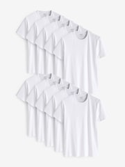 White Slim Fit 100% Cotton Layering T-Shirt - Image 1 of 8