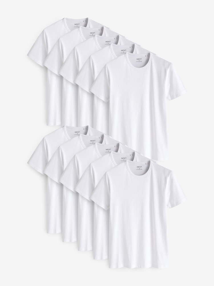 White Slim Fit 100% Cotton Layering T-Shirt - Image 1 of 8